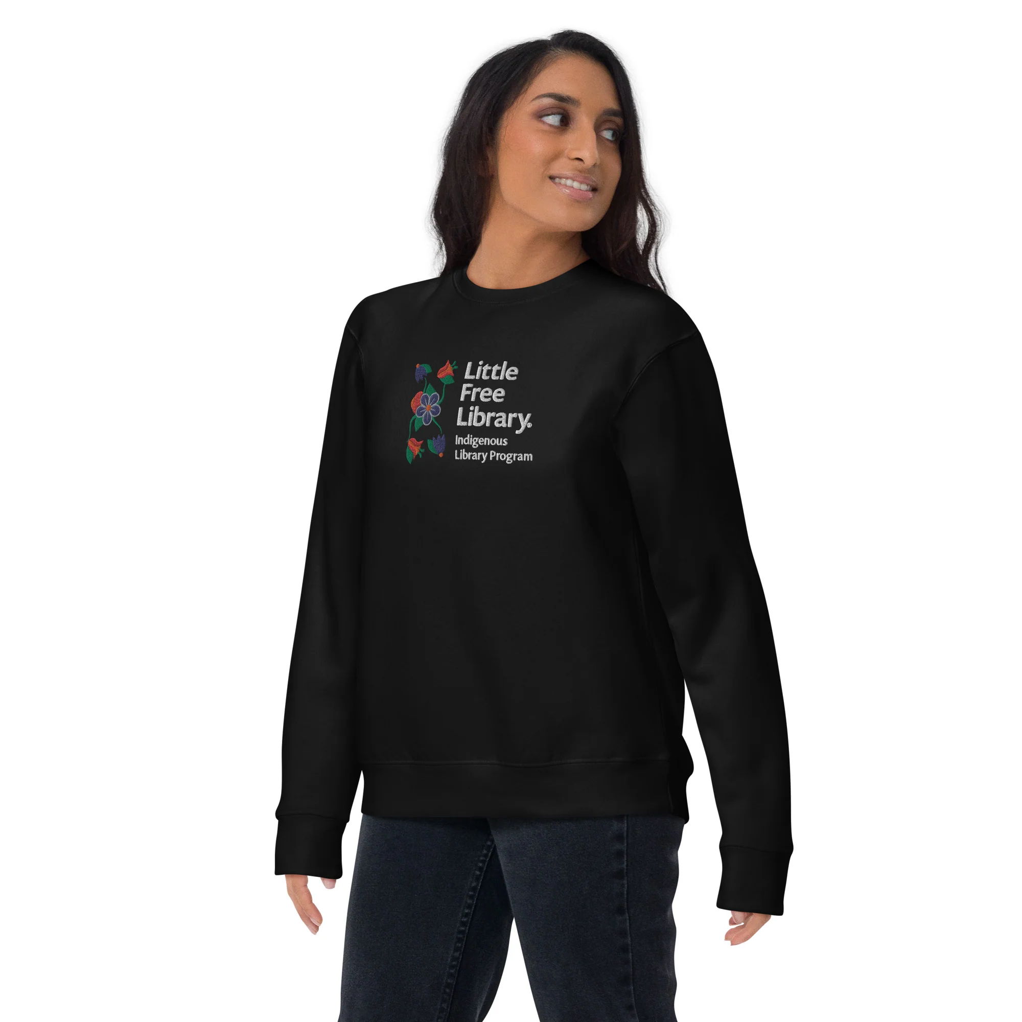 Floral-Embroidered Crewneck Sweatshirt - Image 3